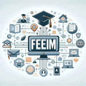 <img src="path/to/image.png" alt="FEEIM - Formations professionnelles à distance avec icônes d'apprentissage en ligne et de connectivité. Représentation de la formation en ligne avec des symboles comme un ordinateur, un diplôme et des réseaux pour illustrer l'éducation numérique. CPF , OPCO et France Travail" />